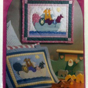 Noah's Ark Wall Quilt Pattern Pink or Blue Options Calico Garden